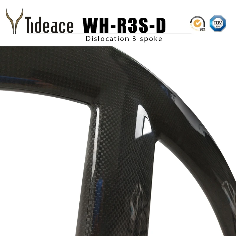 Tideace 3 спиц fixed gear Карбон колеса 700c tri Колесная для дорожного следа велокроссовый
