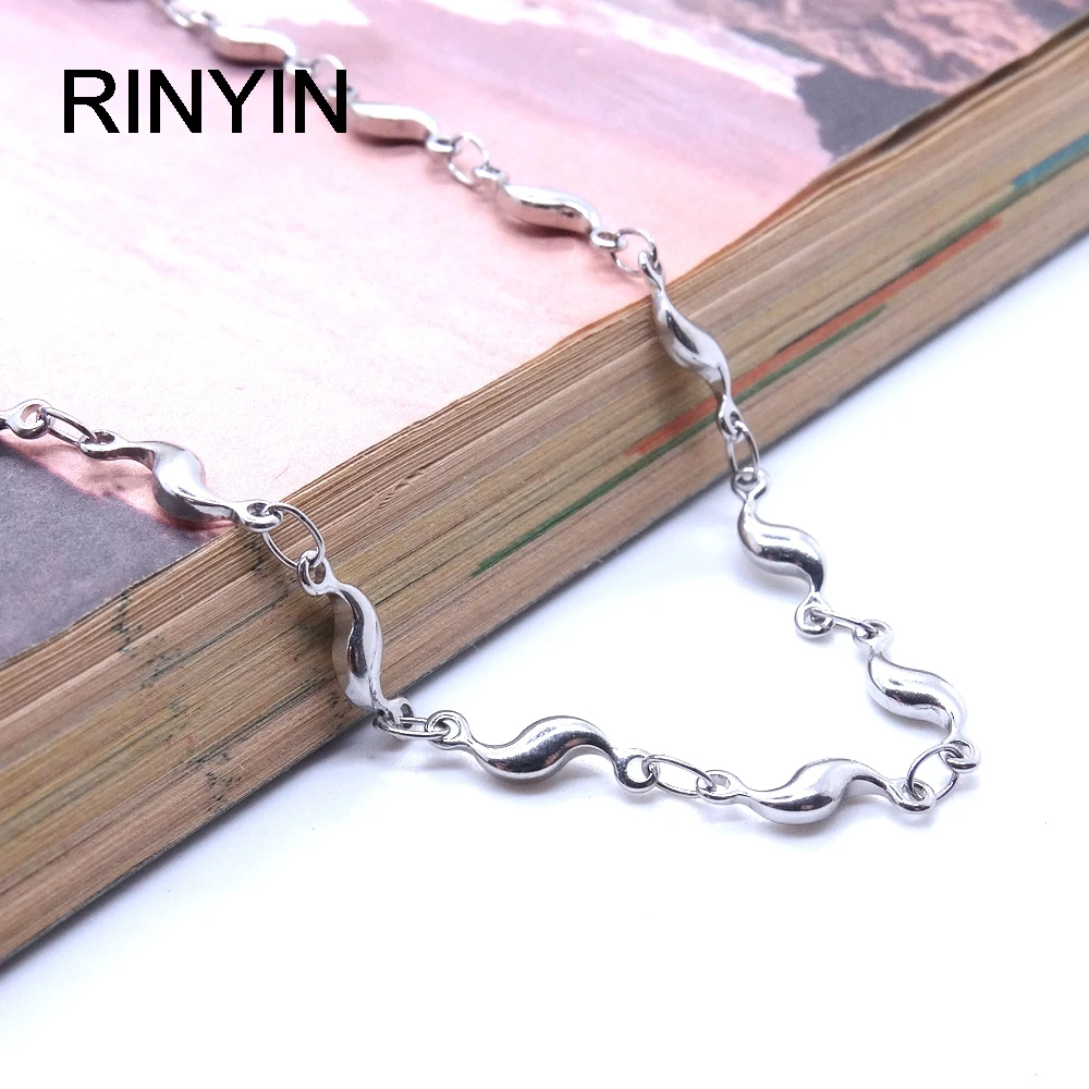 Women Ankel Bracelets Stainless Steel Anklets Sea Water Wave Charm 9/10/11 Inches Cute Fashion Jewelry Factory Offer - Image 4