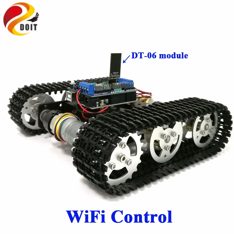 DOIT WiFi Control Smart Tank Car Chassis Crawler Tracked Robot Competition for Arduino UNO Motor Drive DIY DOIT WiFi Control Smart Tank Car Chassis Crawler Tracked Robot Competition for Arduino UNO Motor Drive DIY