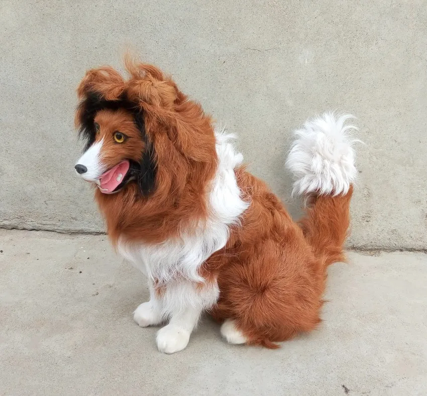 large 30 cm simulation Collie Model toy lifelike furs dog model home