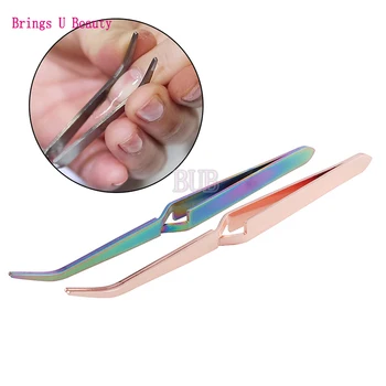 

Multi-Functions Stainless Steel Cross Lock Shaping Tweezers for UV Gel Tips C Curve Pinchers Sculpture Clip Picking Rhinestone