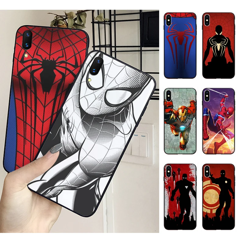 أعجوبة الخارقين باتمان الرجل العنكبوت الرجل الحديدي الهواتف المحمولة الغلاف الخلفي ل iphone XS XR XSMAX 6 6 S زائد 7 7 زائد 8 8 زائد 5 5 S SE
