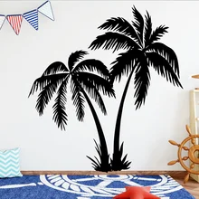 Большой размер 95 см X 103 см кокосовое дерево виниловая наклейка на стену для дома, гостиной, кровати оформление стен комнаты, дома Наклейка на стену s