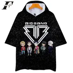 LUCKYFRIDAYF 2018 BTS 3D BIGBANG поп Harajuku толстовки Для мужчин wo Для мужчин одежда короткий рукав с капюшоном Повседневное топы плюс Размеры