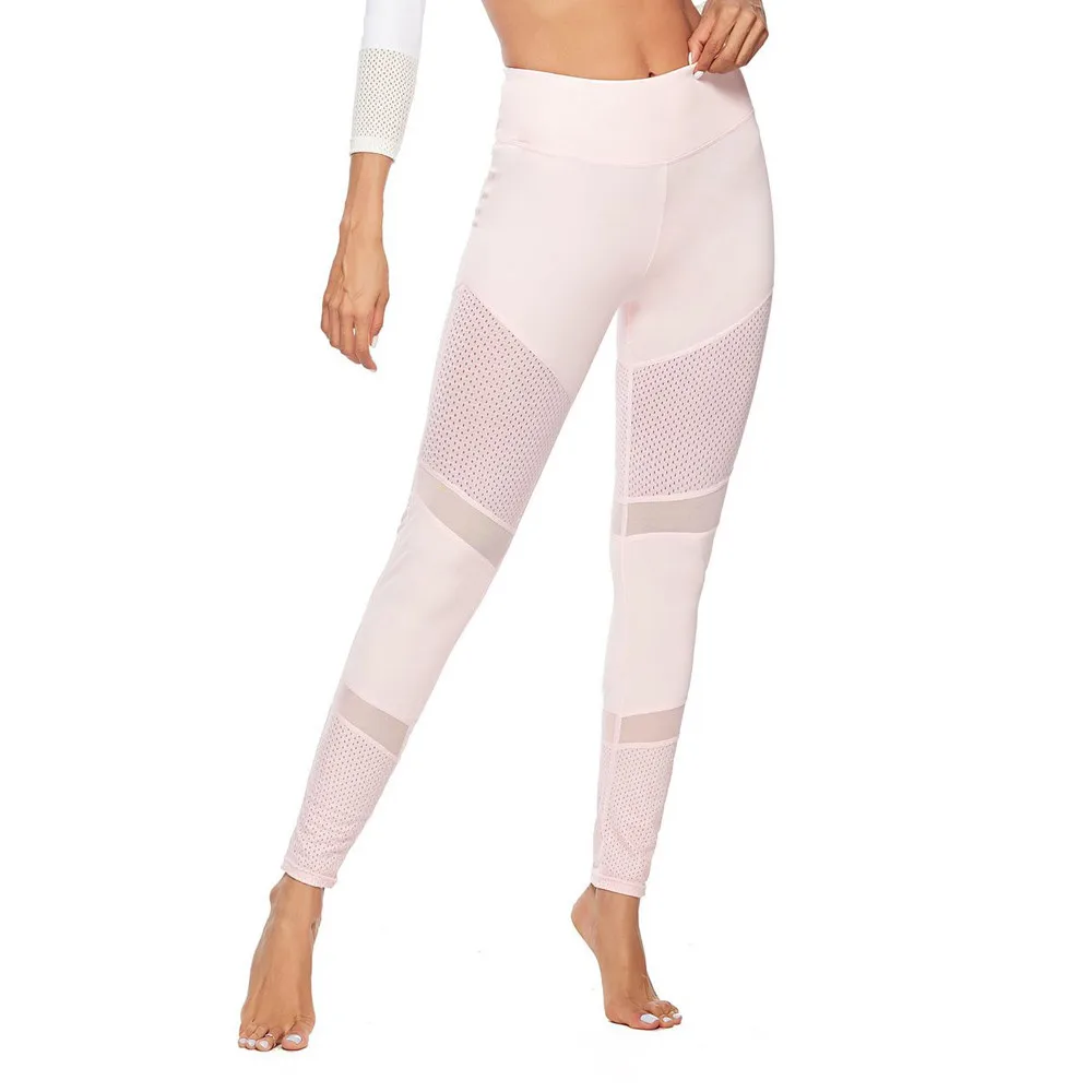 Feitong Patchwork Hollow Leggings Fitness Leggings For