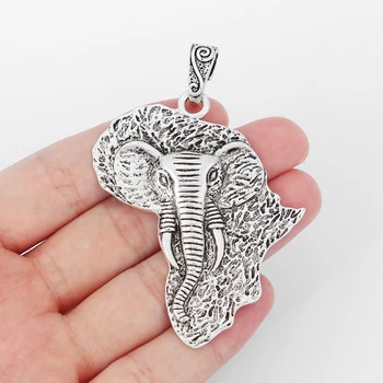 

3pcs Large Hammered Elephant Pendants For DIY Jewellery Making Finding 64*39mm