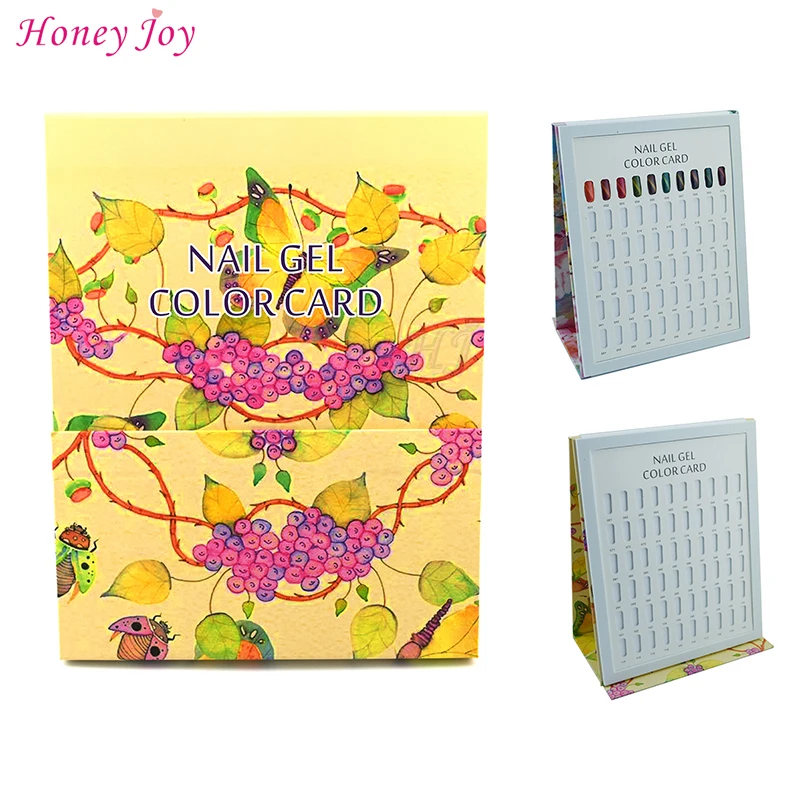 

120 Colors Purple Grape Painting Drawing Pattern Yellow Calendar Design Nail Art Gel Polish Display Card Book Chart with Tips