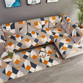 

Simple Design 2 PC Sofa Mats Cotton Non-slip Sofa Cover Multi-size Sofa Cover Home Textile Couch Cover L Shape Sofa Cover