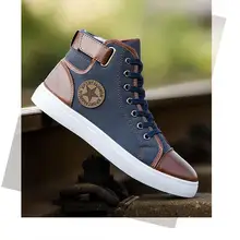 Популярные мужские ботинки; модная теплая зимняя мужская обувь; Осенняя кожаная мужская обувь; Новая парусиновая повседневная обувь с высоким берцем