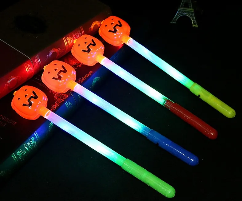 led party glow sticks Halloween Toy with LED Light Pumpkin Ghost Plastic led Stick Halloween Costume Glow Party Supplies Decor (3)