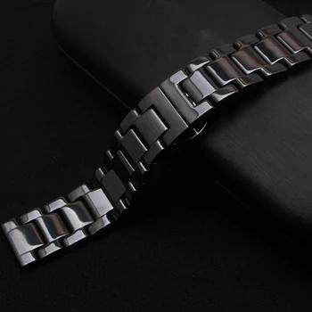 

Ceramic Watchband black Watch band 14MM 16MM 18MM 20MM 22mm watch straps Butterfly Buckle wristband bracelet for quartz watches