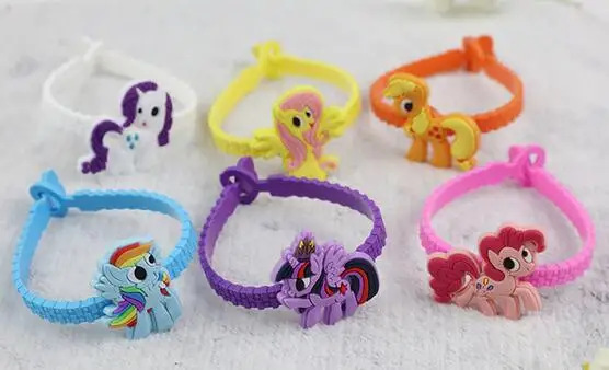 Lote de 50 Uds. De pulseras de silicona dibujos animados de My pony para niños con WW07|bracelet with|silicone hand bands -