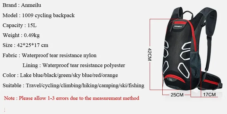 Bolsa da Motocicleta Capacete à Prova Água com Capa de Chuva Anmeilu Ciclismo Respirável Mochila Bolsa Dwaterproof 9 Anmeilu ciclismo respirável mochila saco da motocicleta