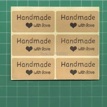 1 лот = 500 шт ручная работа с любовью Этикетка из крафт-бумаги наклейки для конвертов и подарков Стикеры для упаковки Скрапбукинг наклейки