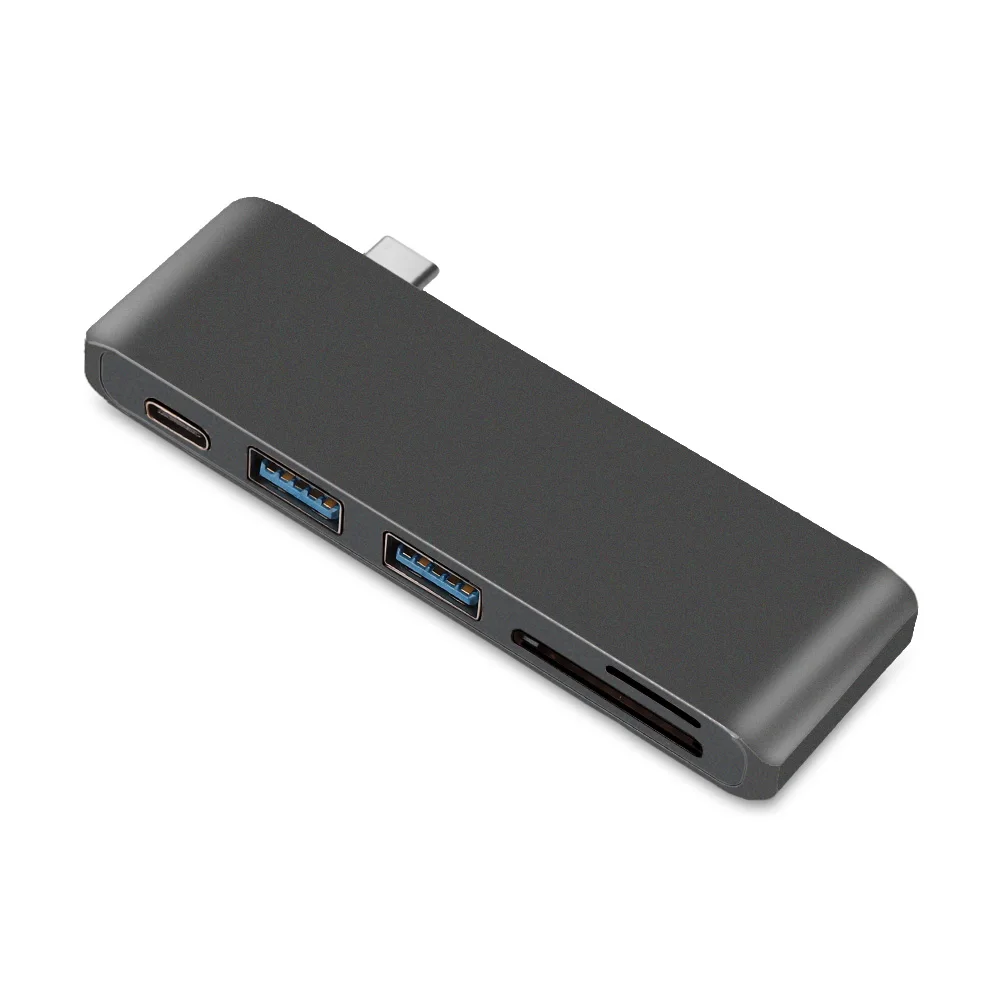 Сдвоенный USB C концентратор Thunderbolt 3 адаптер USB-C с Micro SD/картридер слот для MacBook Air 13 дюймов модель A1932 - Цвет: Space grey