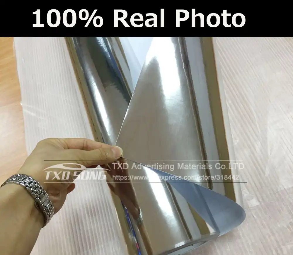 Premium High stretchable mirror silver Chrome Mirror flexible Vinyl