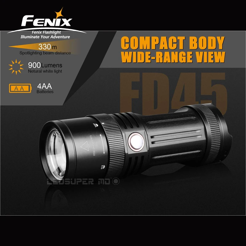 

Factory Price Fenix FD45 Cree XP-L HI LED High-performance Rotary Focusing Flashlight with Spotlight & Floodlight
