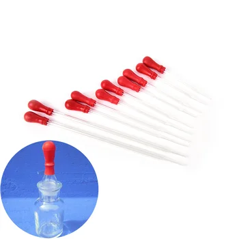 

9cm/10cm/12cm/15cm/20cm Lab Supplies Durable Long Glass Experiment Medical Pipette Dropper Transfer Pipette With Red Rub