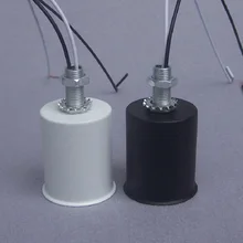 4 шт./лот E27 керамический патрон+ черно-белого цвета со стразами и металлическими лампы чашки+ труба с резьбой+ гайки+ 300 мм/400 мм/500 мм 0.5mm2 провода