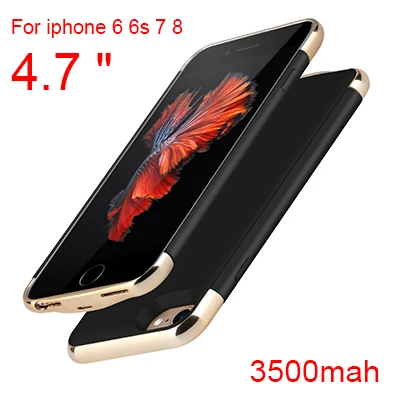 Slim Ultra Thin Battery Charger Case For iPhone 8 7 6 6s Plus Power Bank Battery Charger Phone Case For iPhone 6 6 s 7 8 X XS - Цвет: i6 i6s i7 i8 Black
