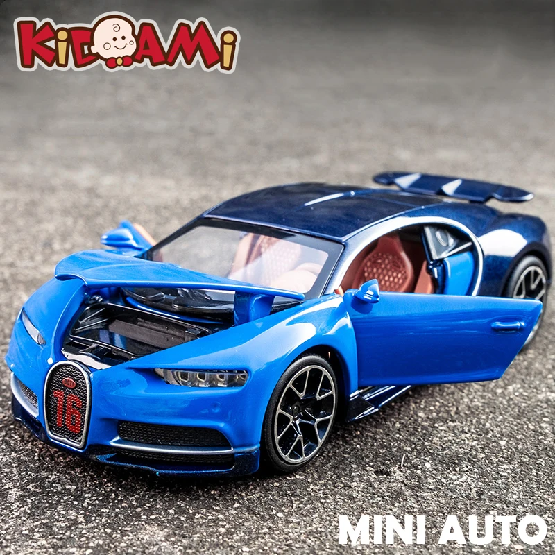 KIDAMI 1:32 Bugatti Chiron Model Car Diecast Alloy Toy Cars Pull Back Collection Toy Mini Metal Car Toys for Children Boys