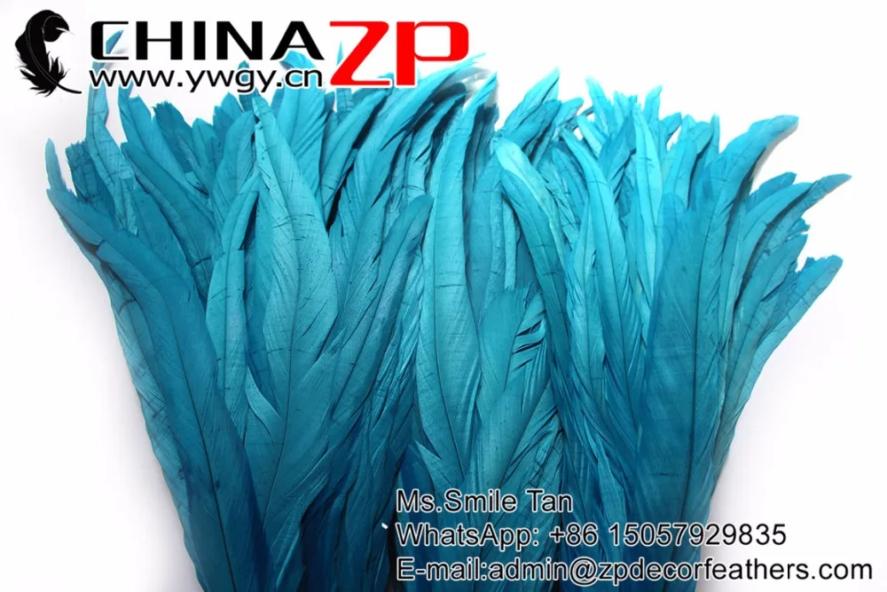 35-40cm fully dye rooster tail feathers turquoise (6)