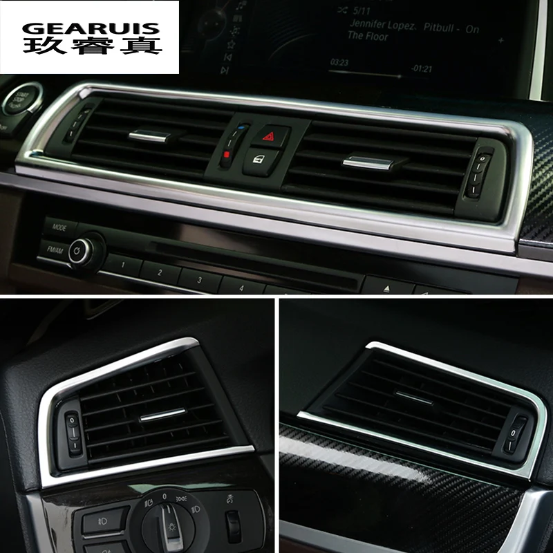 

Car Styling Air Conditioning Vent frame cover Stickers trim Air outlet panel for BMW f10 F18 5 series Interior Auto Accessories