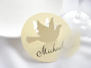 

personalized table number Place Cards, dove Themed Wedding, baptism Summer Open Air Event, Original calligraphypc001