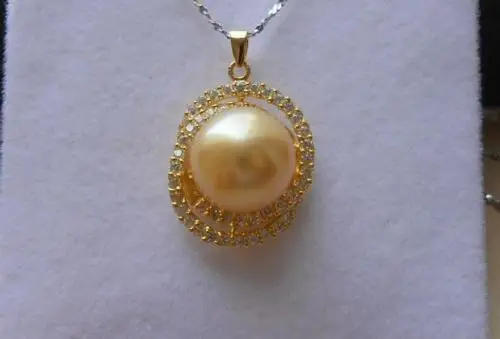

NEW AAA++ 11-12MM SOUTH SEA GENUINE Gold PEARL PENDANT