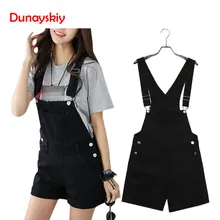 Женские летние джинсовые шорты, комбинезоны, повседневные свободные тонкие джинсовые шорты ярких цветов с карманами на лямках