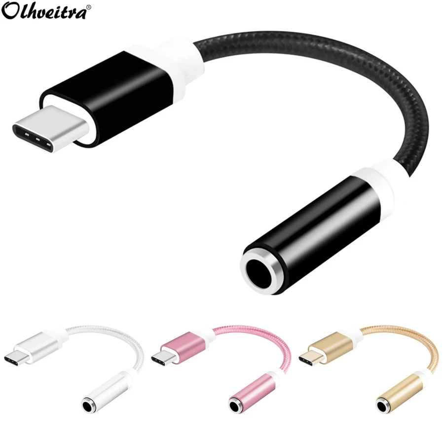 

Olhveitra Type C 3.5mm Jack Aux Audio Adapter For Oneplus Huawei Samsung Type-C Headphone Splitter Adapter Connector Typec Cable