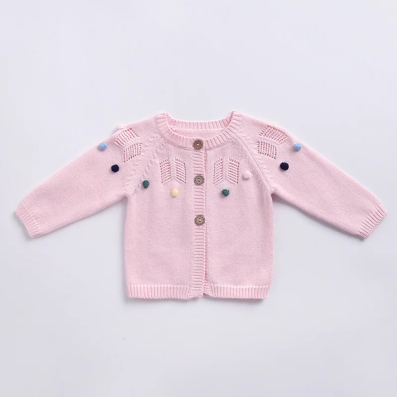 Spring Autumn Baby Kids Girl Knit Cardigan Sweater Ball In Hand Down Knitted Sweaters For Girls LZ388 | Детская одежда и обувь