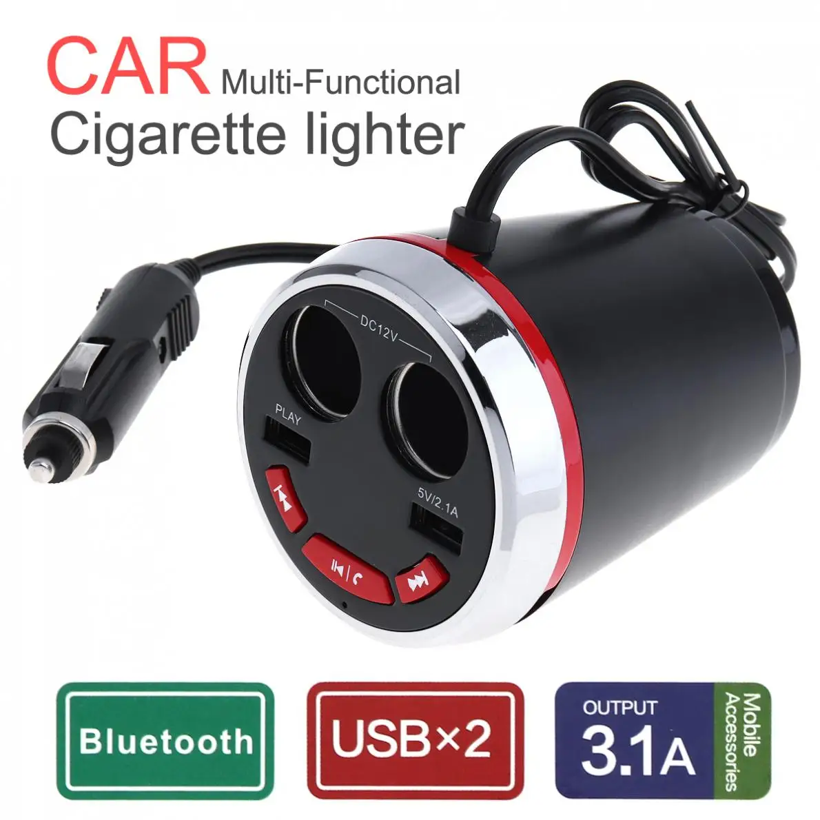 

Double USB Car Cigarette Lighter 12V 3.1A Quick Charge Mobile Phone Car-charger adapter