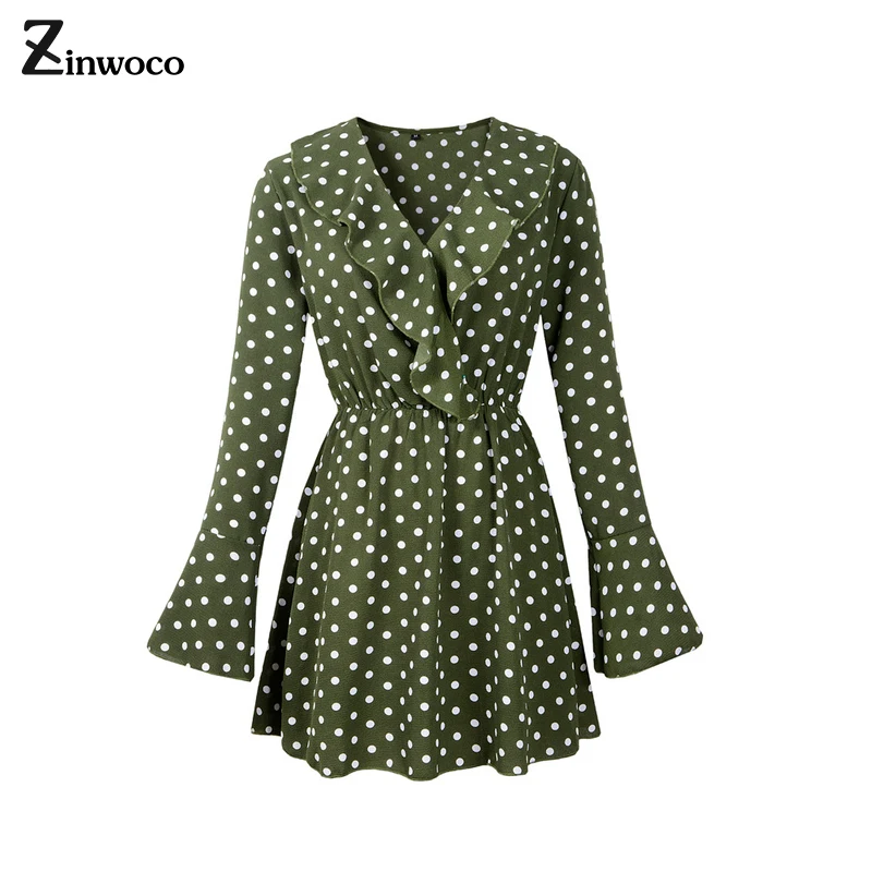 Zinwoco сексуальное женское платье с длинным рукавом Женская мода Drees Винтаж Хепберн