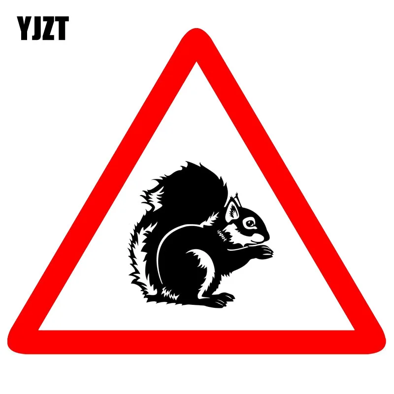 

YJZT 11CM*9.3CM Animal Warning Squirrel Animal Car Sticker PVC Decal 12-1569