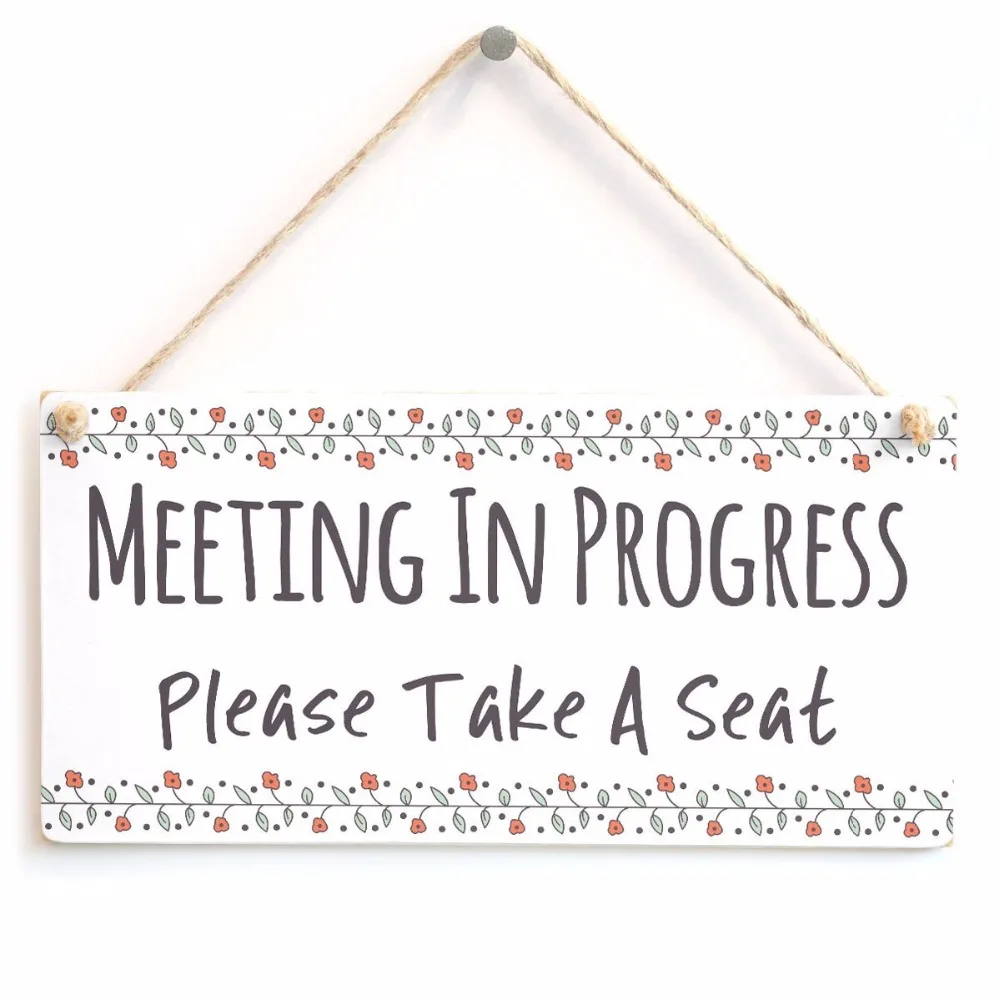 in a meeting sign for door