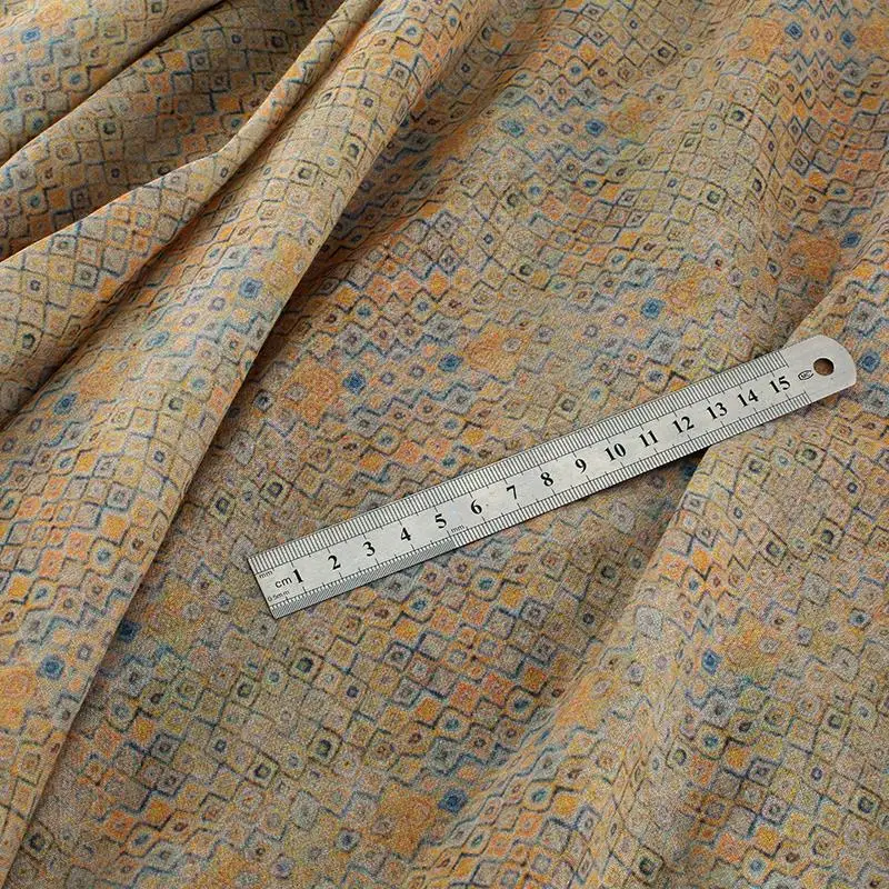 Высокое качество чистый рами ткань лето Ретро Печать tissu высокого класса платья и платья материал
