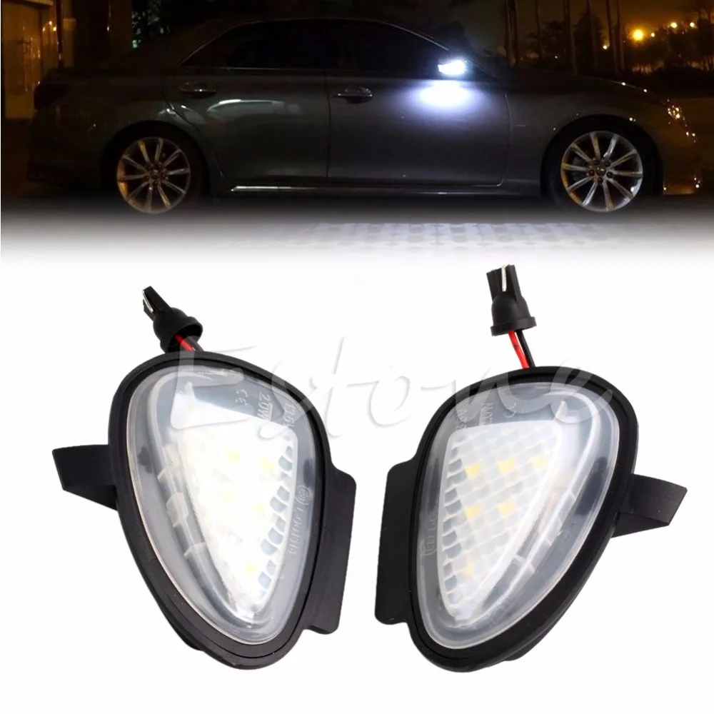 2X Direct Fit White LED Under Side Mirror Puddle Lights For VW GTi Golf