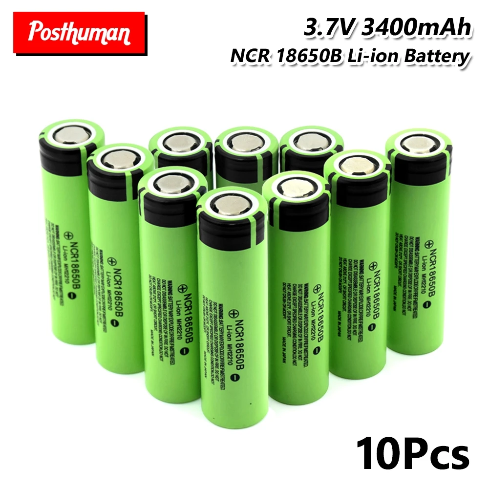 Rechargeable NCR 18650B Li-ion Battery 3.7V 3400mAh For Power Rechargeable batteries discharge For E-cigarette Cell Rechargeable