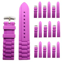Оптовая продажа 10 шт../сумка 24 мм фиолетовый цвет силиконового желе группа ремни дамы Для мужчин WB1002I24JB