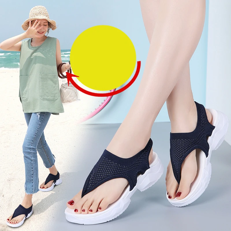 

TKN Women slippers female flip flops woman 2019 summer wedge comfort home ladies slippers flat slippers women sandalias 7739