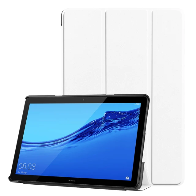 Чехол для huawei MediaPad T5 10,1 AGS2-W09/L09/L03/W19 планшет Funda Тонкий Стенд флип-чехол из искусственной кожи чехол s для huawei T5 10 чехол - Цвет: White