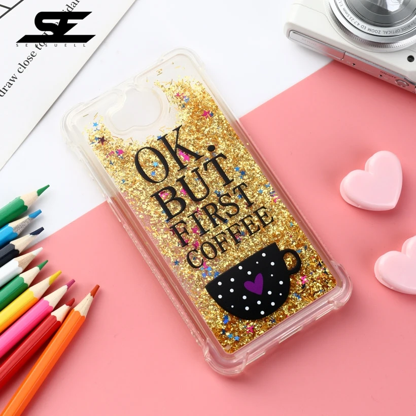 

SENSUELL Painted Phone Case For Huawei Y5 2017 Y5 III Cases Quicksand Silicon Soft TPU Cover Honor 6 Play Y5 3 Y6 2017 Covers