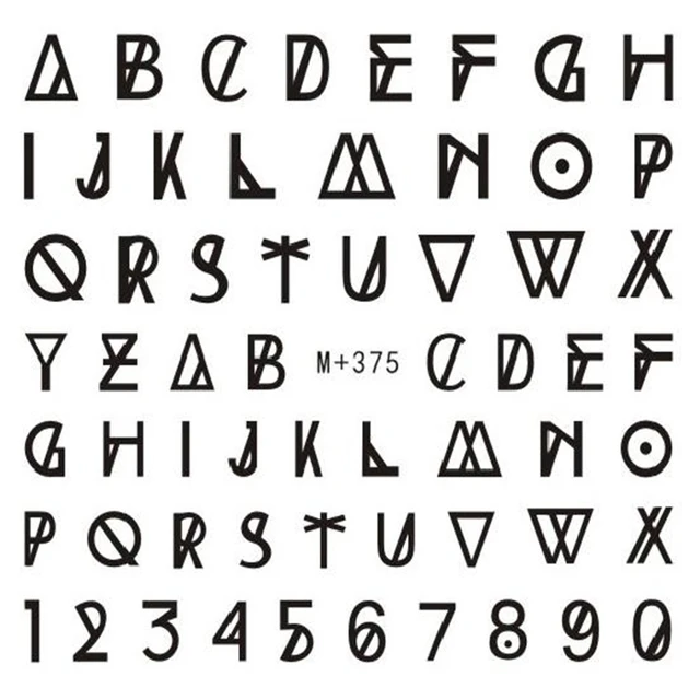 new fashion black letter number sticker floral decal water transfer black letter stickers