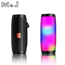 M & J bluetooth hoparlör LED taşınabilir kablosuz hoparlör Mini ses sistemi 3D Stereo müzik MP3 çalar Surround desteği TF AUX USB