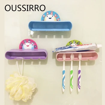 

Powerful Cartoon Toothbrush Holder Suction Wall Dust-proof Sucker Bathroom Racks Multi-functional Dental Brushing Supplies Seat
