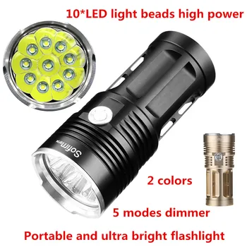 

10T6 2000 lumen 10* CREE XML T6 LED light Ultra Bright Flashlight Portable 5 Modes Powerful LED Flashlight Torch Camping,Hunting