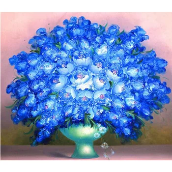 

fiori viola in pot ricamo diamante 5d diy stile europeo Punto croce casa decorativa paintingcrystal cut diamond W402