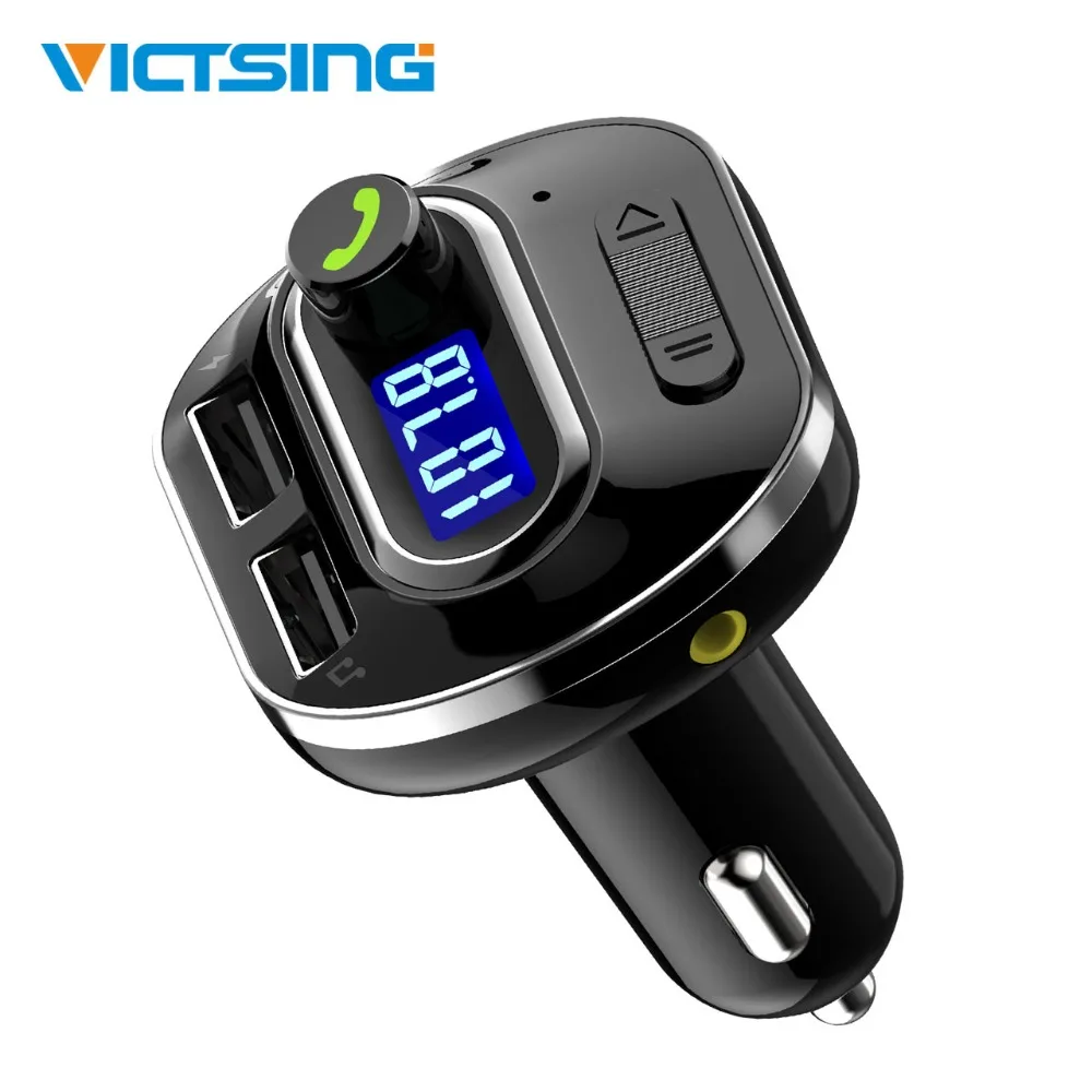 

VicTsing Wireless Adapter Hands Free Calling With Mic Stereo Audio System Car Kit Universal Bluetooth FM Transmitter For Car