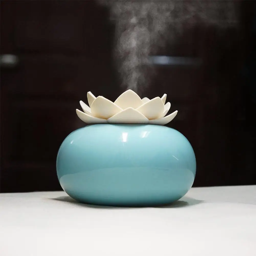

200ML Ceramic Ultrasonic Aroma Humidifier Air Diffuser Simplicity Lotus Shape Purifier Atomizer Essential Oil Diffuser